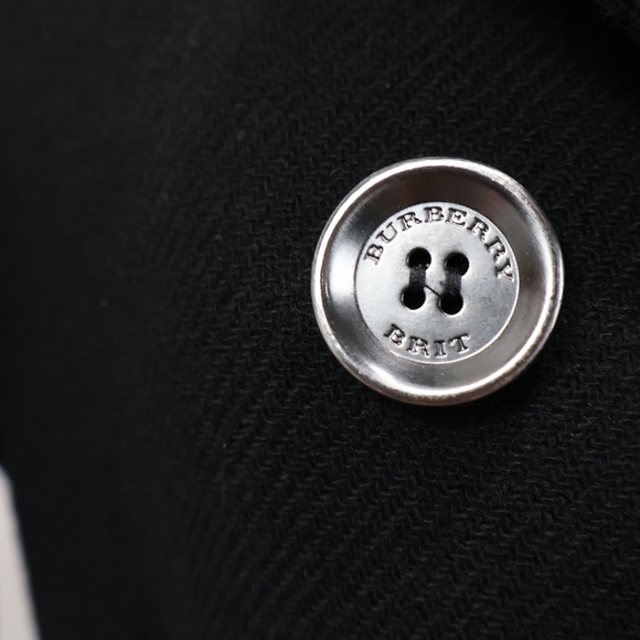 Burberry Brit Black Wool Belted Trench Coat - Picture 9 of 16